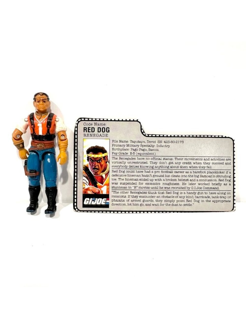 Vintage 1980s G.I. Joe Red Dog Renegade & File Card